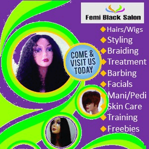 Femi Black beauty salon gif banner